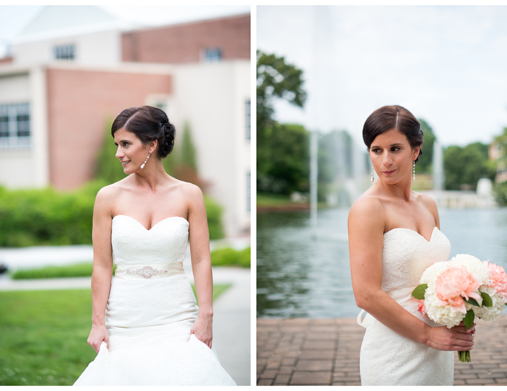 Clemson University wedding bridal photos