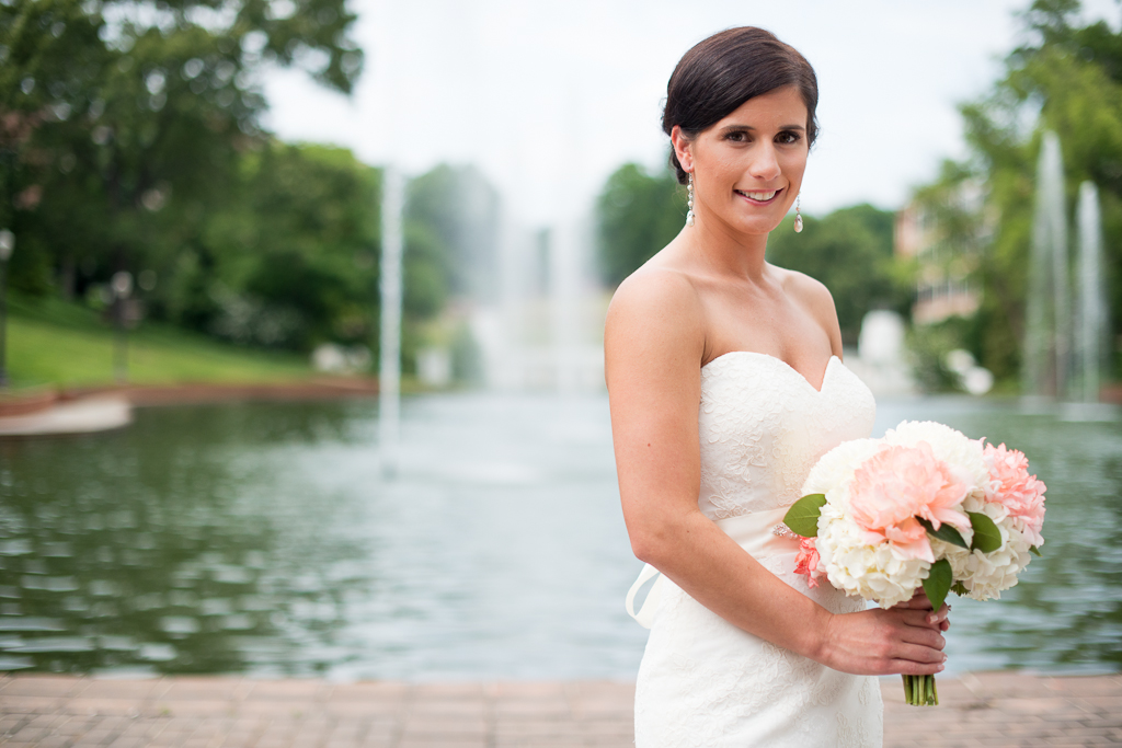 Clemson University wedding bridal photos Reflection Pond