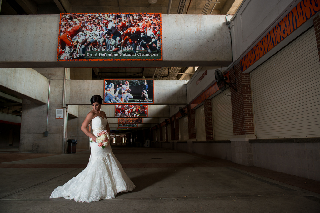 Clemson University Death Valley wedding bridal photos 