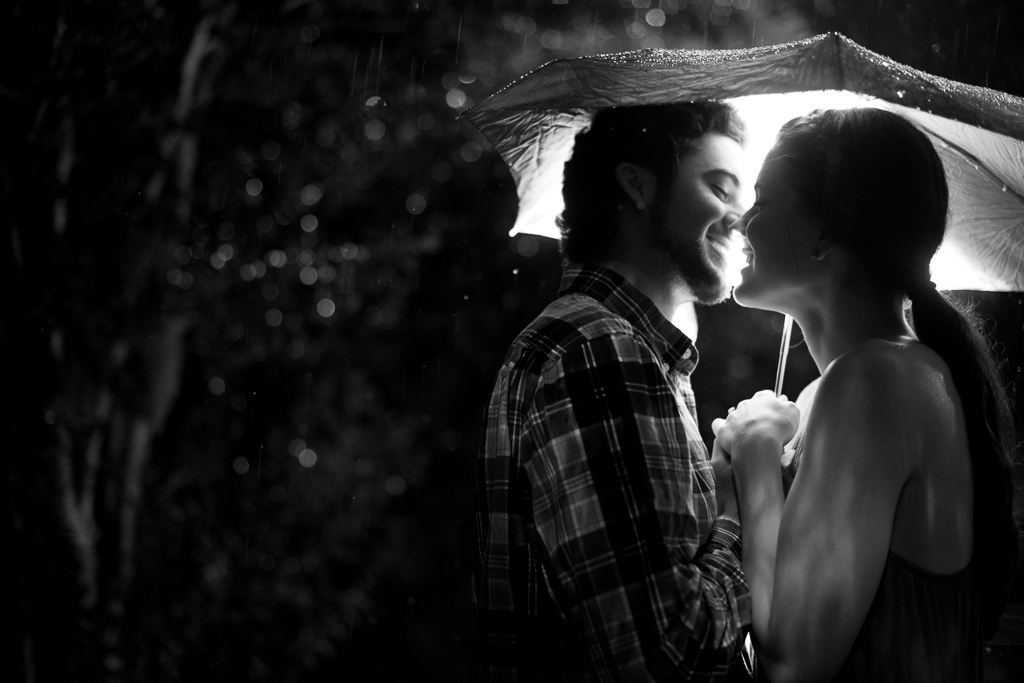 Charleston Engagement photo in the Rain