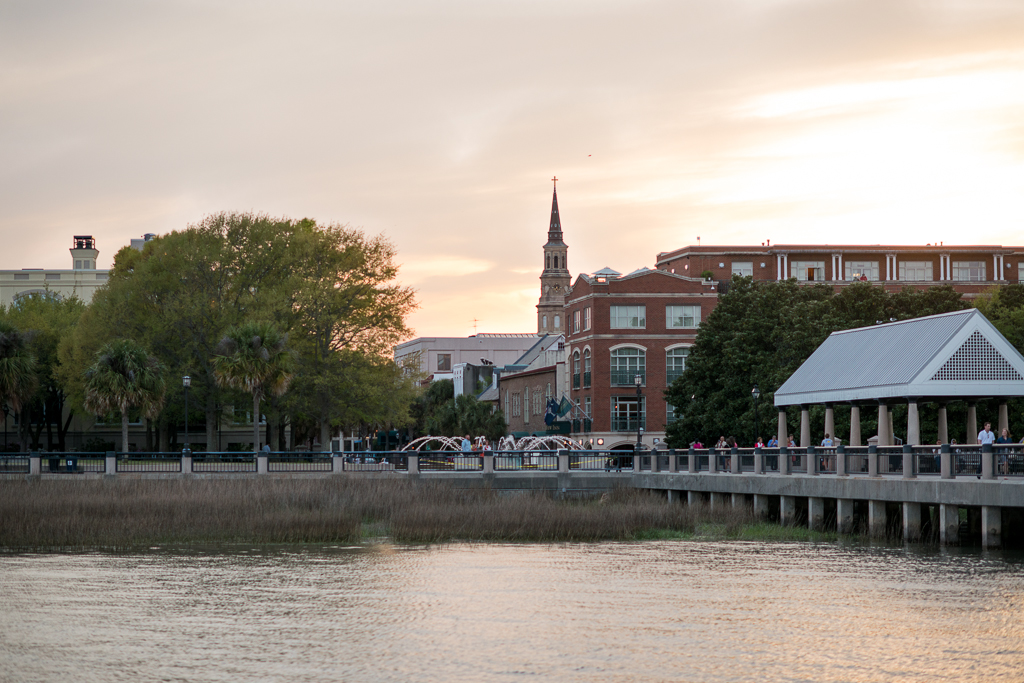 Charleston Water Front Sunset Downtown