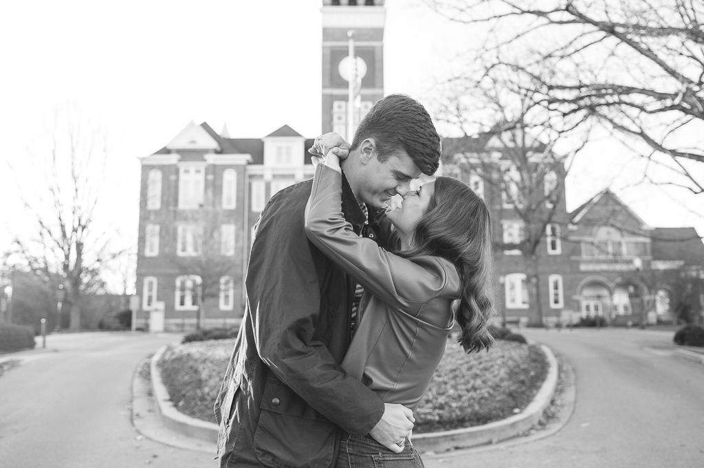 Clemson Campus winter engagement photos